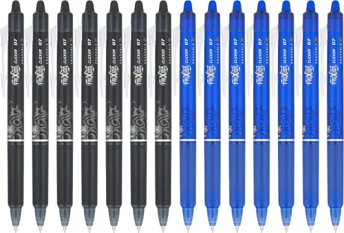 Miniatura 10 de Pilot FriXion Clicker - Bolígrafos de gel borrables, punta fina (0.027 pulgadas), tinta negra, paquete de 14 bolígrafos recargables, de escritura