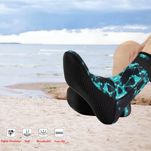 Miniatura 5 de Calcetines de neopreno de 0.118 pulgadas (0.118 in) calcetines de buceo térmicos antideslizantes calcetines de agua para natación deportes acuáticos