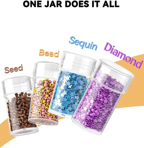 Miniatura 3 de ARTDOT Contenedor de almacenamiento de 30 ranuras para kits de arte de diamantes para adultos, cajas de almacenamiento portátiles de cuentas