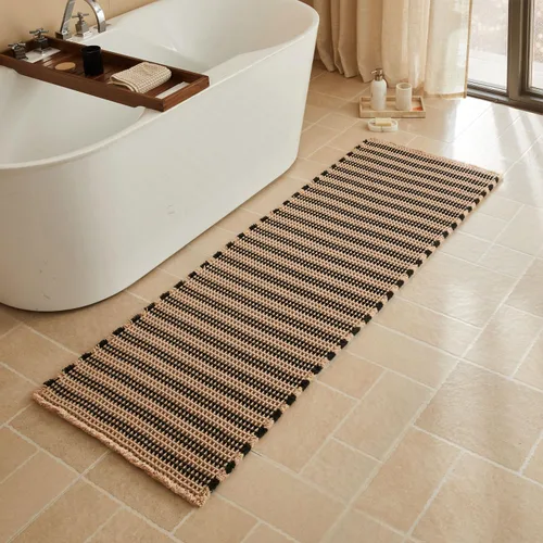 Miniatura 85 de Triohero Tapete de baño con diseño de gofre, tapete de baño pequeño y bohemio, antideslizante, lavable, ultra suave, súper absorbente, de secado