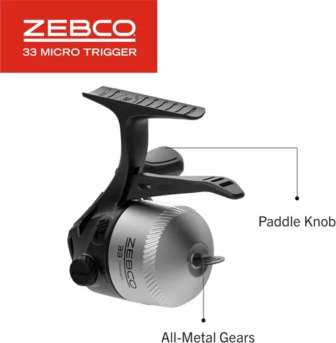 Miniatura 4 de Zebco 33 Micro Trigger Spincast carrete y caña de pescar, 6 pies 6 pulgadas, 2 piezas telescópica de 2 piezas, carrete tamaño 10, aparejos