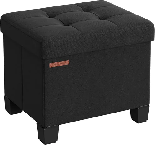 SONGMICS Otomana de almacenamiento, reposapiés otomano pequeño con patas, taburete de pie de 12.6 x 15.8 x 13.2 pulgadas, carga de hasta 660 libras,