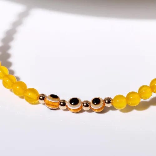 Miniatura 5 de Pulseras de tobillo de mal de ojo para mujer, tobilleras de cuentas para playa, accesorios de piedras preciosas curativas de cristal ajustable