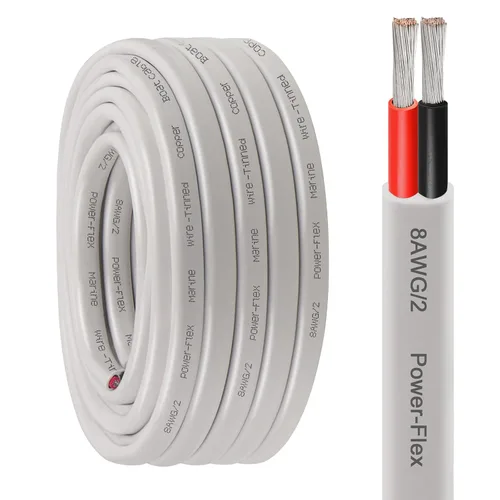 Miniatura 28 de Cable marino dúplex de calibre 10, cable de cobre estañado para barco, 150 pies, 10 AWG, estándar de EE. UU., OFC, alambre de cobre libre de oxígeno