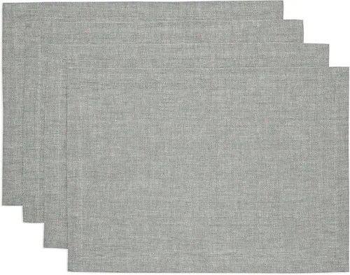 Miniatura 37 de Solino Home Athena - Juego de 4 manteles individuales cuadrados de lino natural claro de 14 x 14 pulgadas, manteles individuales 100 % lino puro