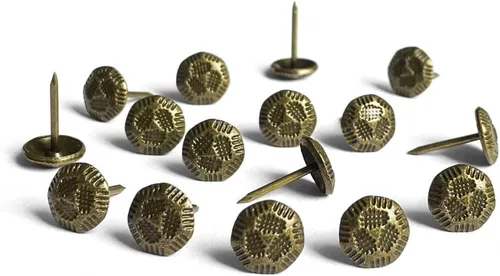 Miniatura 5 de Let's Decorate 200 tachuelas de tapicería D11mm/0.43 pulgadas de bronce, tachuelas decorativas de cobre para sofá, muebles, tachuelas metálicas