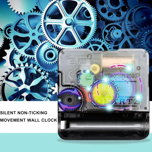 Miniatura 7 de JoFomp Reloj que Brilla en la Oscuridad, 12" Reloj de Pared Luminoso Silencioso Sin Tic-Tac, Funciona con Pilas, Reloj de Cuarzo Moderno, Fácil
