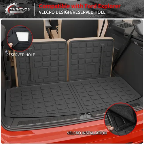 Miniatura 5 de alfombra de carga para maletero, protector de cubierta de asiento trasero de elastómero termoplástico (alfombra de maletero + alfombra de respaldo)