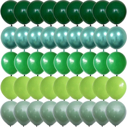 Miniatura 10 de Set de globos azul polvo, 60 paquetes de 12 pulgadas de globos metálicos dorados cromados, azul macarrón, azul océano, blanco arena, confeti