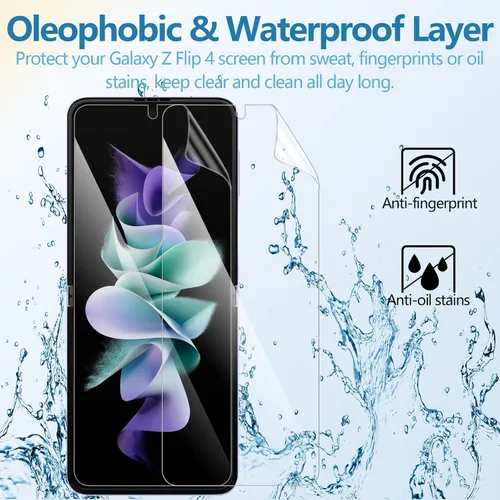 Miniatura 5 de Paquete de 2 protectores de pantalla para Galaxy Z Flip 4, protector de pantalla de película de hidrogel para Samsung Galaxy Z Flip 4, protector