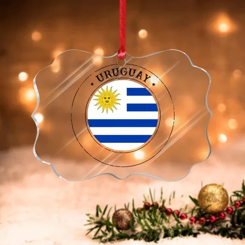 Miniatura 15 de Bandera de Andorra, adorno colgante de Navidad, bandera nacional, decoraciones de Navidad, adornos acrílicos, colgante para árbol de Navidad