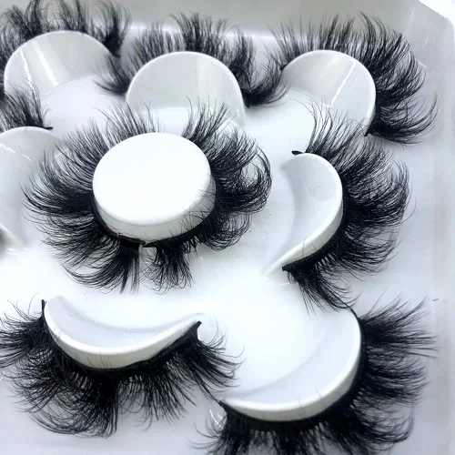 Miniatura 34 de 5 pares de pestañas postizas de visón 3D de 0.98 pulgadas a granel, con caja personalizada, pestañas postizas naturales finas al por mayor (ML-07)