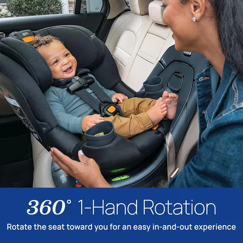 Miniatura 2 de Chicco Fit360 ClearTex - Asiento convertible giratorio para automóvil con rotación de 360 grados para orientación trasera y hacia adelante, sistema