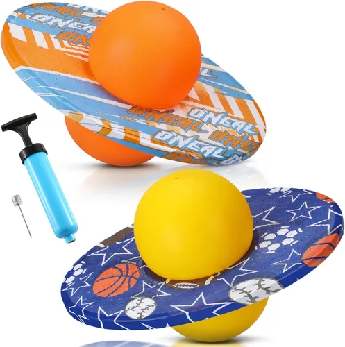 Miniatura 8 de Junkin 2 piezas Tabla de trucos de pelota Pogo, juguete tabla de equilibrio, pelota de equilibrio Pogo con bomba y cubierta de agarre fuerte