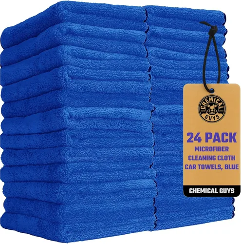 Chemical Guys Toallas profesionales de microfibra de alta calidad para autos, azul, 16 x 16 pulgadas, paños ultra suaves y sin arañazos para el