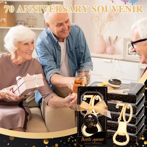 Miniatura 7 de Ubrand Abrebotellas de cumpleaños número 70 para fiestas de cumpleaños 70, recuerdos de fiesta de 70 años, recuerdos de boda, recuerdos, regalos