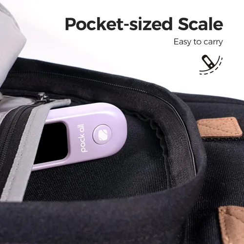 Miniatura 7 de pack all Báscula de equipaje de 110 libras, báscula digital de equipaje de mano, báscula de peso para maleta de viaje con pantalla LCD, batería