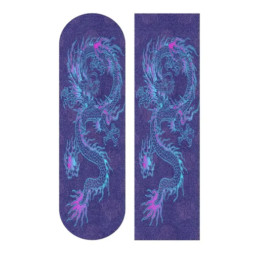 Miniatura 9 de Kigai Chinese Tattoo Gold Dragon - Cinta de agarre para patineta, papel de lija para patineta, 9 "x 33
