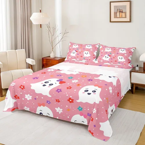 Miniatura 30 de Erosebridal Juego de sábanas de polilla de la muerte, diseño de calavera gótica, tamaño individual, juego de sábanas de flores botánicas con diseño