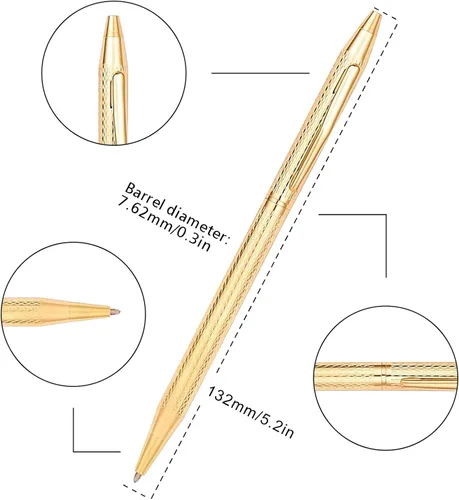 Miniatura 7 de Cambond Bolígrafos de metal – Bolígrafos de tinta negra para firma de libros de invitados de boda, diario y oficina, punta media de 0.039 pulgadas