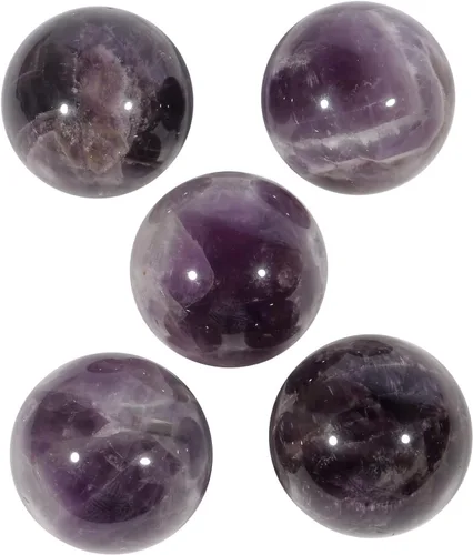 Miniatura 4 de Bola de cristal curativo de amatista de 1.575 in, decoración del hogar, esfera de adivinación Fengshui con soporte de madera