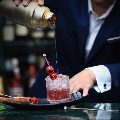Miniatura 3 de 20 palillos de cóctel para bebidas, palillos de dientes de cóctel de acero inoxidable largos, brochetas de cóctel reutilizables, palillos de martini