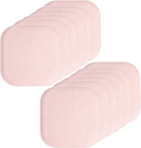 Miniatura 135 de Sweet Home Collection Cojines de espuma viscoelástica para silla, antideslizantes, diseño de panal de abeja, 16 x 16 pulgadas, paquete de 2