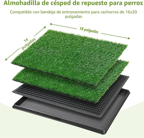 Miniatura 3 de LOOBANI - Almohadillas de césped para que los perros orinen, césped artificial, repuesto de césped artificial para orinal de cachorros