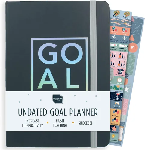 Boxclever Press Planificador de objetivos. Planificador sin fecha de 12 meses para aumentar la productividad y lograr tus objetivos. Planificador de