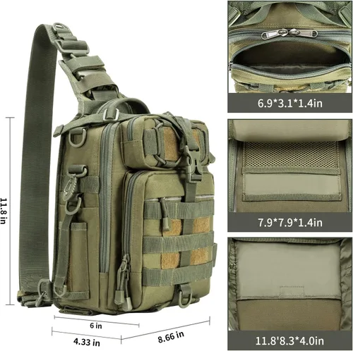 Miniatura 5 de Blisswill - Bolsa de almacenamiento para equipo de pesca al aire libre - Mochila de pesca grande resistente al agua