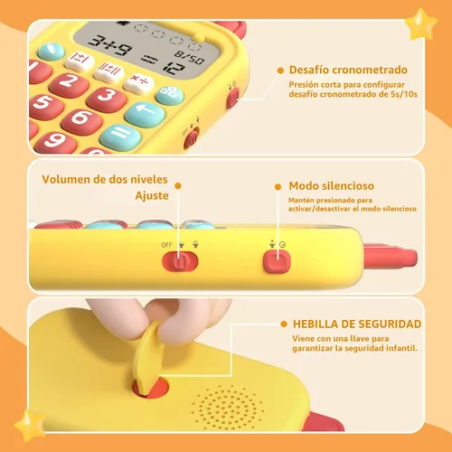 Miniatura 5 de Juegos de matemáticas alilo para niños de 5 a 12 años, juguetes matemáticos portátiles para practicar suma, resta, multiplicación y división
