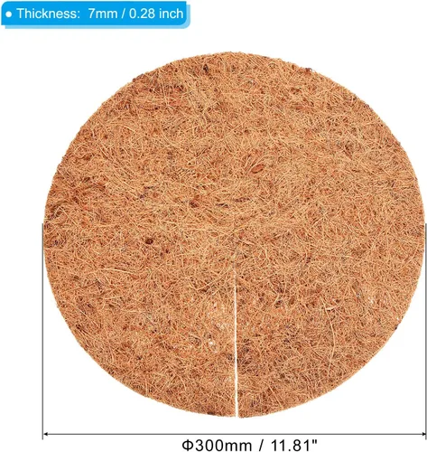 Miniatura 2 de PATIKIL Tapete de fibra de coco de 12 pulgadas, paquete de 3 protectores gruesos de fibra de coco y coco, cubierta de tierra para plantas en macetas