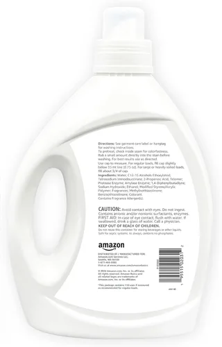 Miniatura 2 de Amazon Basics Detergente líquido concentrado para la ropa, lino limpio, 110 cargas, 82.5 onzas líquidas (anteriormente Solimo)