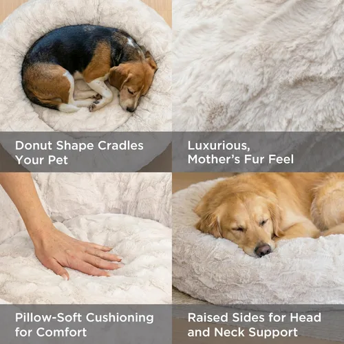 Miniatura 3 de Best Friends by Sheri - The Original Calming Donut - Cama calmante en forma de dona para perros y gatos - Pelo corto, gris, S, 23 x 23 pulgadas Gris