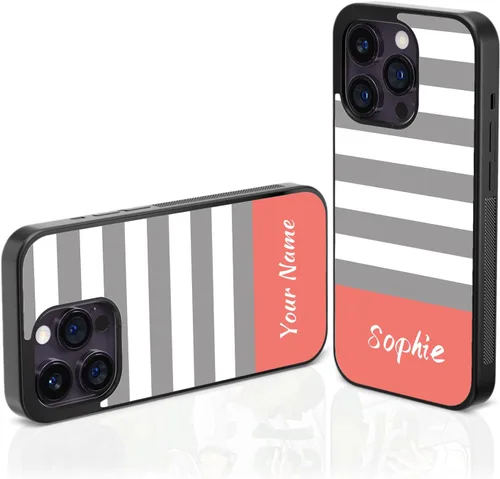 Miniatura 10 de Fundas de teléfono con nombre personalizado compatibles con iPhone 5/6/7/8/Plus/X/Xs/Xr/11/12/13/14/mini/Pro/Max, Samsung Galaxy S20/S21/S22 Nombre