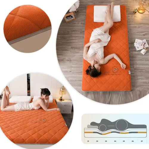 Miniatura 3 de KKCD Colchón enrollable para invitados, colchón de futón antideslizante japonés, tapete plegable para dormir, tapete de suelo de tatami, colchón