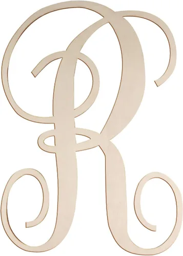 Miniatura 24 de Letras de madera cursivas para decoración de pared, letras grandes de madera de 14 pulgadas, monograma sin terminar, letras de madera, manualidades
