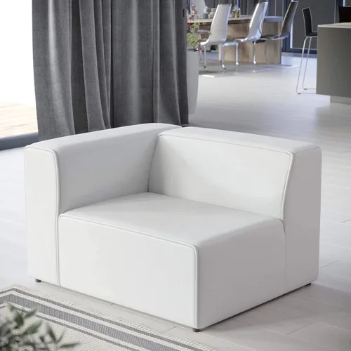 Miniatura 13 de Modway Mingle Sofá seccional de cuero vegano Silla con brazo izquierdo en gris