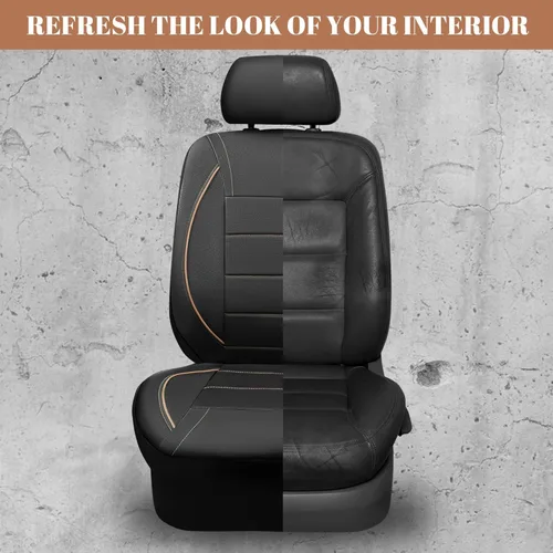 Miniatura 6 de CAR PASS Funda de Asiento de Coche de Cuero con Ribete Universal, para SUV, Furgoneta, Camiones, Compatible con Airbag, Diseño de Cremallera