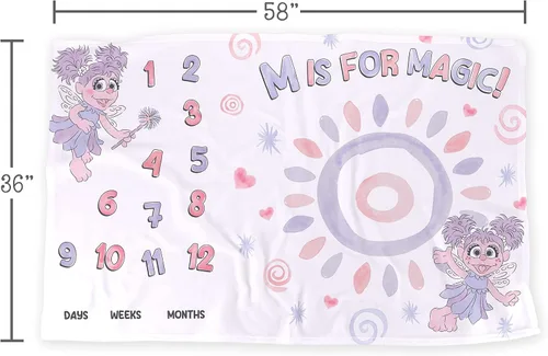 Miniatura 7 de LOGOVISION Sesame Street Abby - Manta para bebé, 36 x 58 pulgadas, Abby M es para magia, unisex para bebé niño y niña