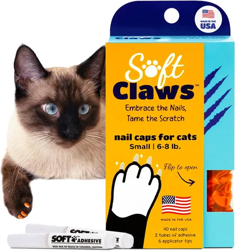 Miniatura 27 de Tapas de uñas Soft Claws para gatos pequeños – (40 tapas, negro) - Fabricado en EE. UU. - Desarrollado por veterinarios, no tóxico Protege muebles