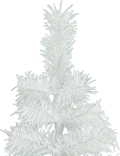 Miniatura 4 de Árbol de Navidad de mesa pequeño de 18 pulgadas, ramas de plumas de oropel artificial clásico para interiores y exteriores, soporte de base de Blanco