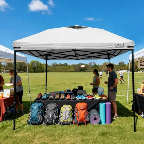 Miniatura 29 de KAMPKEEPER Cubierta de Repuesto Superior para Carpa Toldo Emergente con Ventilación de Aire y Correa Elástica Ajustable, Poliéster Resistente a Azul