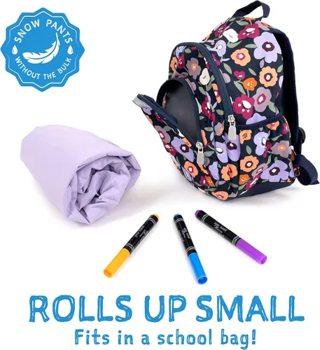 Miniatura 5 de JAN & JUL Pantalones de lluvia y nieve impermeables para niños, forrados con forro polar