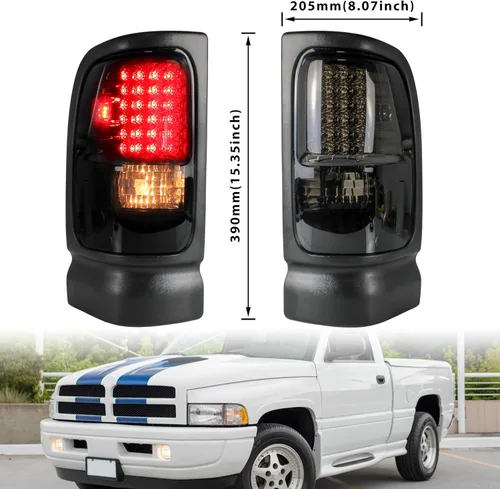Miniatura 7 de Luces traseras LED para RAM 1500 1994-2001, luces traseras LED negras ahumadas para Dodge RAM 1500/2500 / 3500 1994 1995 1996 1997 1998 1999 2001