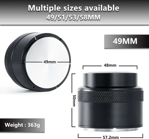 Miniatura 3 de NEOUZA Herramienta niveladora de barista de palmera de café de 1.929 in, base plana de acero inoxidable con resorte para máquina de café Portafiltro