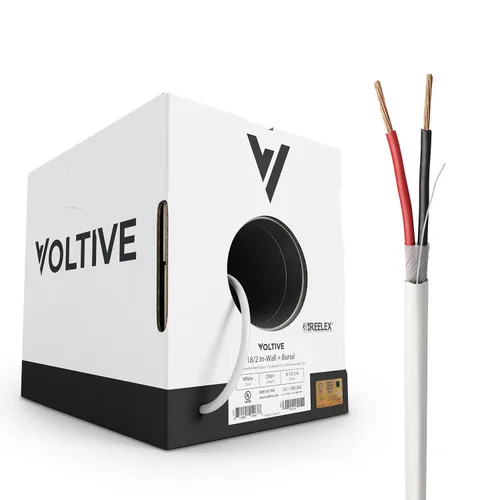 Miniatura 14 de Voltive Cable de altavoz 10/2, CL3 en pared y entierro directo, negro, 100 pies - 10 AWG, 2 conductores, cobre trenzado sin oxígeno, listado UL