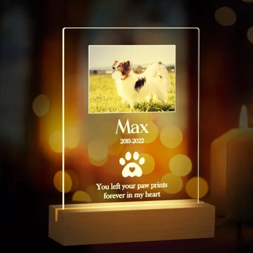 Miniatura 10 de Regalos conmemorativos personalizados para perros por pérdida de perro, regalos conmemorativos para mascotas para perros y gatos, placa fotográfica