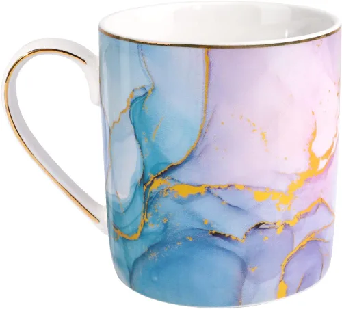 Miniatura 12 de Taza de café de cerámica de mármol, taza de té para oficina y hogar, 14 OZ, taza de café y té para mujeres y hombres, mármol negro+dorado