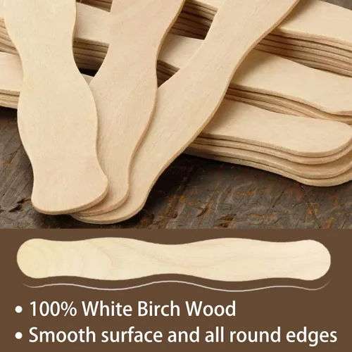 Miniatura 4 de WISYOK Palitos de manualidades de 8 pulgadas, 120 unidades, palos ondulados de madera, asas de abanico, palillos grandes para manualidades